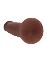 DUAL DENSITY SILICONE REALISTIC SLIDING SKIN DILDO - 7 / 18,5 CM - BROWN