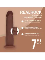 DUAL DENSITY SILICONE REALISTIC SLIDING SKIN DILDO - 7 / 18,5 CM - BROWN