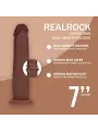 DUAL DENSITY SILICONE REALISTIC SLIDING SKIN DILDO - 7 / 18,5 CM - BROWN