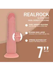 DUAL DENSITY SILICONE REALISTIC SLIDING SKIN DILDO - 7 / 18,5 CM - FLESH