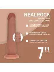 DUAL DENSITY SILICONE REALISTIC SLIDING SKIN DILDO - 7 / 18,5 CM - TAN