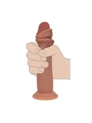 DUAL DENSITY SILICONE REALISTIC SLIDING SKIN DILDO - 7 / 18,5 CM - TAN