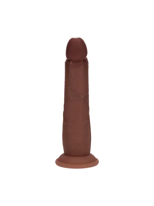 DUAL DENSITY SILICONE REALISTIC SLIDING SKIN DILDO - 8 / 20,5 CM - BROWN