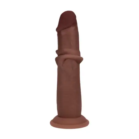 DUAL DENSITY SILICONE REALISTIC SLIDING SKIN DILDO - 8 / 20,5 CM - BROWN