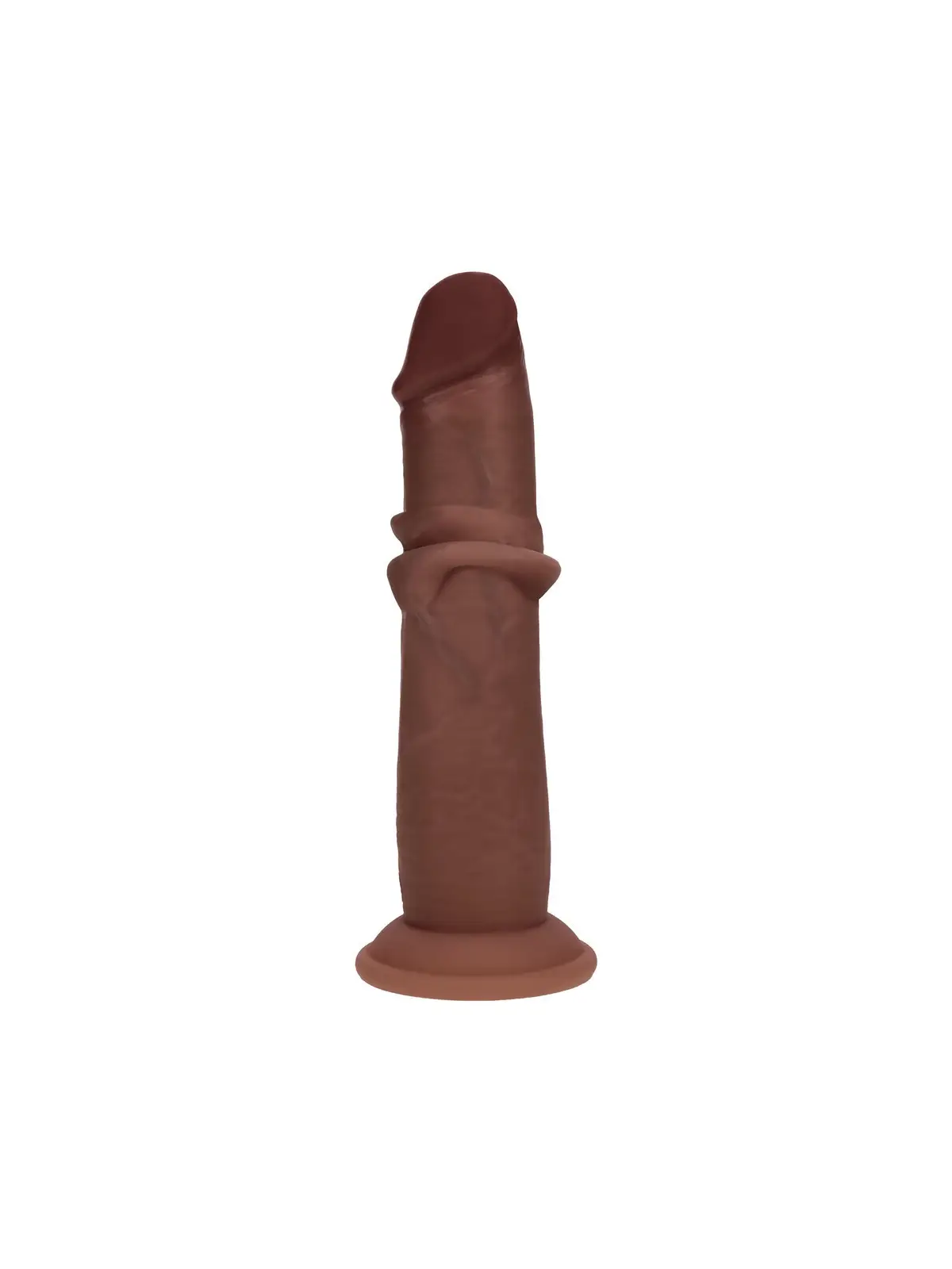 DUAL DENSITY SILICONE REALISTIC SLIDING SKIN DILDO - 8 / 20,5 CM - BROWN