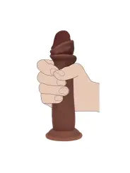 DUAL DENSITY SILICONE REALISTIC SLIDING SKIN DILDO - 8 / 20,5 CM - BROWN