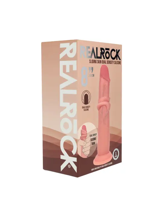 DUAL DENSITY SILICONE REALISTIC SLIDING SKIN DILDO - 8 / 20,5 CM - FLESH