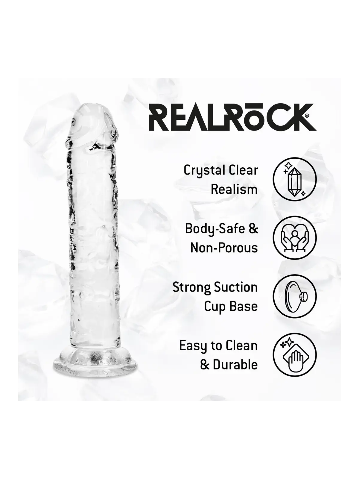 REALISTIC DILDO - 5 / 12,7 CM - TRANSPARENT