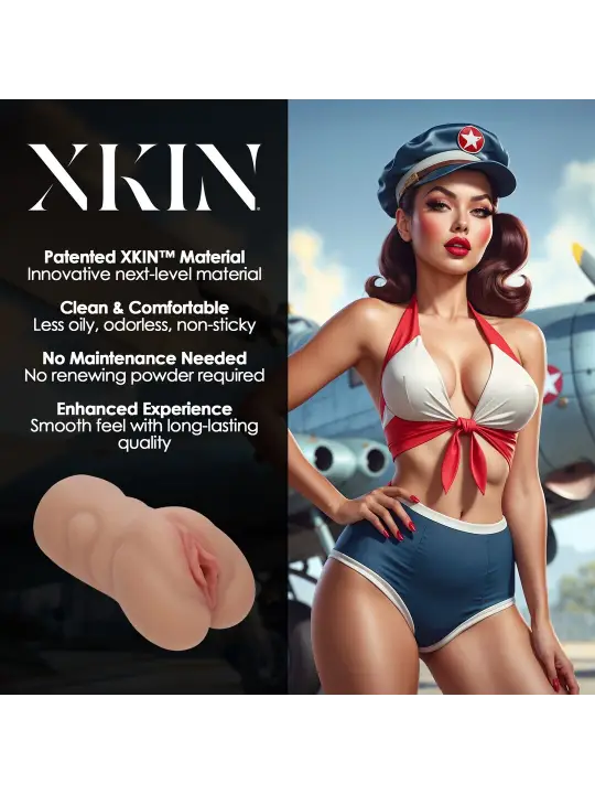 PINUP DOLLS - AIRFORCE BRAT BONNIE BOMBSHELL - TPE LARGE MASTURBATOR - 355G - TAN