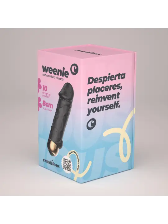 MINI VIBRADOR BALA REALISTA WEENIE PRETO CRUSHIOUS