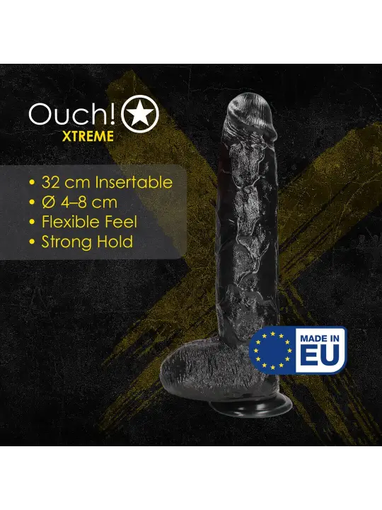 DILDO REALISTIC GIANT 32 CM PRETO OUCH!