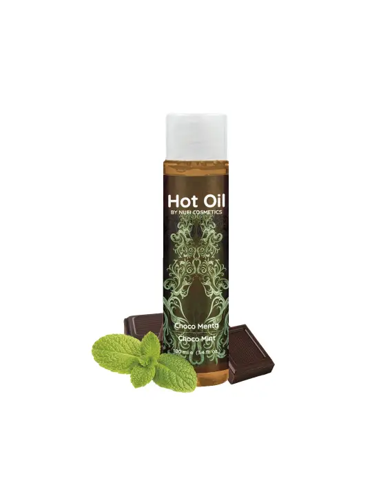 ÓLEO DE MASSAGEM COM EFEITO CALOR CHOCO MENTA HOT OIL NUEI 100ML