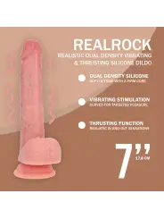 VIBRADOR DUAL DENSITY SILICONE REALISTIC THRUSTING 7 /17.8 CM FLESH REALROCK