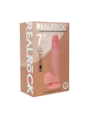 VIBRADOR DUAL DENSITY SILICONE REALISTIC THRUSTING 7 /17.8 CM FLESH REALROCK