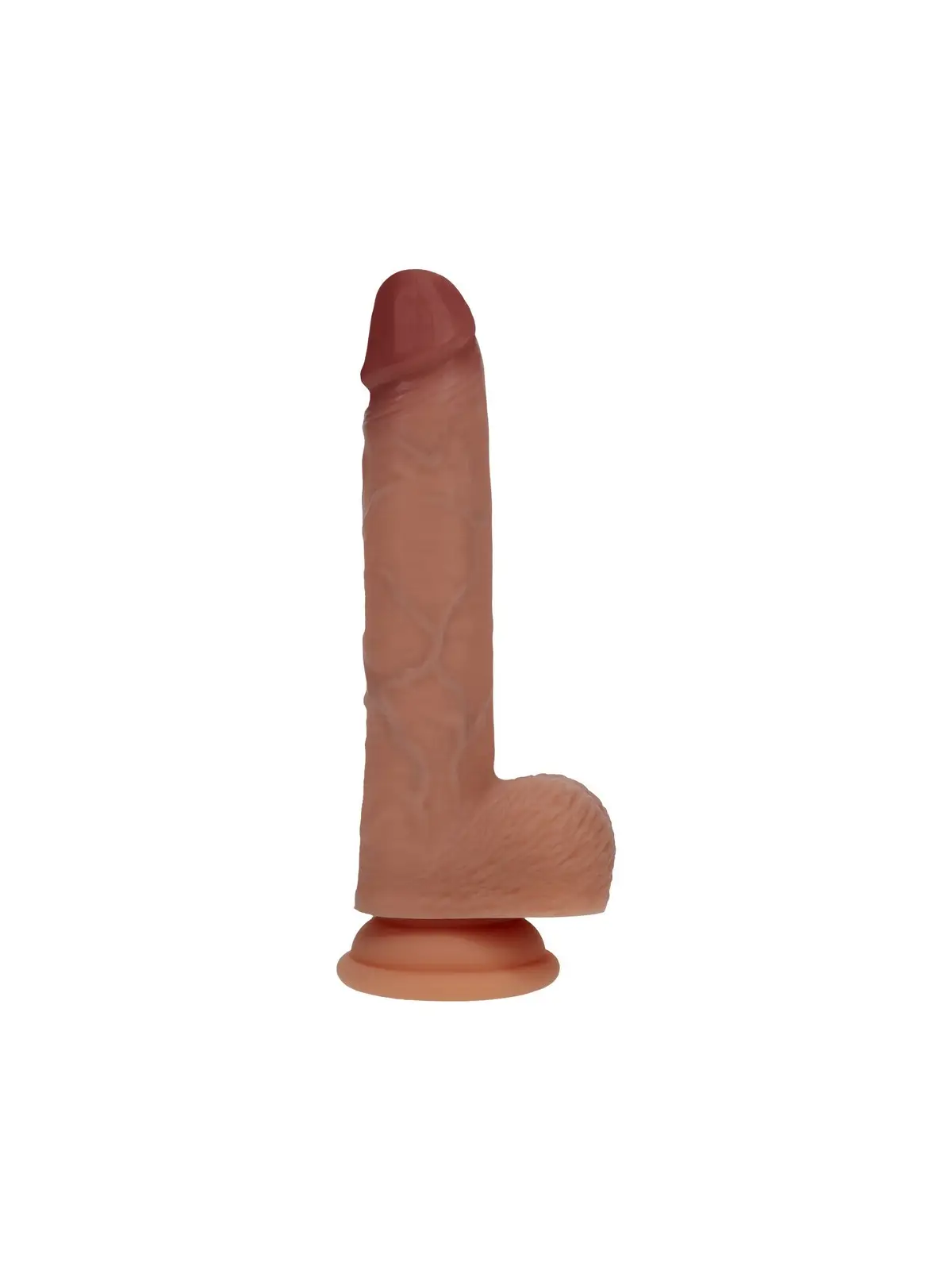 VIBRADOR DUAL DENSITY SILICONE REALISTIC THRUSTING 7 /17.8 CM TAN REALROCK