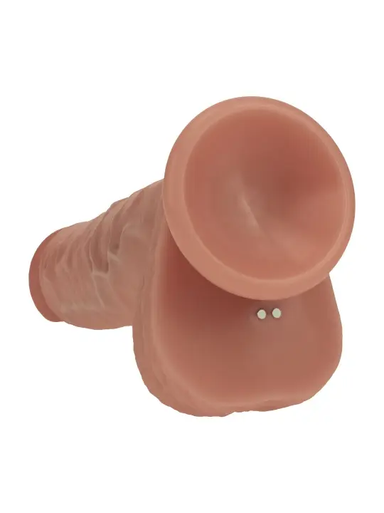 VIBRADOR DUAL DENSITY SILICONE REALISTIC THRUSTING 7 /17.8 CM TAN REALROCK