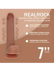 VIBRADOR DUAL DENSITY SILICONE REALISTIC THRUSTING 7 /17.8 CM TAN REALROCK