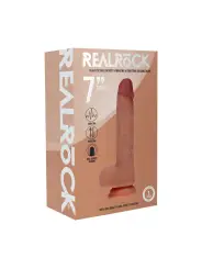 VIBRADOR DUAL DENSITY SILICONE REALISTIC THRUSTING 7 /17.8 CM TAN REALROCK