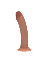 VIBRADOR REALÍSTICO DUAL DENSITY SILICONE CURVED 8 /20.3 CM TAN REALROCK