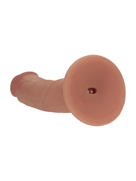VIBRADOR REALÍSTICO DUAL DENSITY SILICONE CURVED 8 /20.3 CM TAN REALROCK