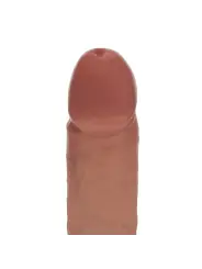 VIBRADOR REALÍSTICO DUAL DENSITY SILICONE CURVED 8 /20.3 CM TAN REALROCK
