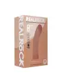VIBRADOR REALÍSTICO DUAL DENSITY SILICONE CURVED 8 /20.3 CM TAN REALROCK