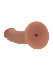 VIBRADOR REALÍSTICO DUAL DENSITY SILICONE CURVED 6 /15.5 CM TAN REALROCK