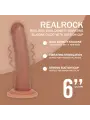 VIBRADOR REALÍSTICO DUAL DENSITY SILICONE CURVED 6 /15.5 CM TAN REALROCK