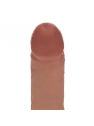 VIBRADOR REALÍSTICO DUAL DENSITY SILICONE CURVED 6 /15.5 CM TAN REALROCK
