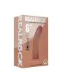 VIBRADOR REALÍSTICO DUAL DENSITY SILICONE CURVED 6 /15.5 CM TAN REALROCK