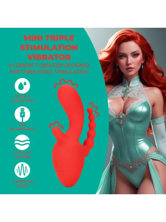 MINI VIBRADOR TRIPLO SCARLET KISS LOVELINE