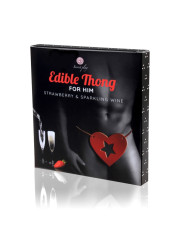TANGA MASCULINA COMESTÍVEL CHAMPANHE COM MORANGO