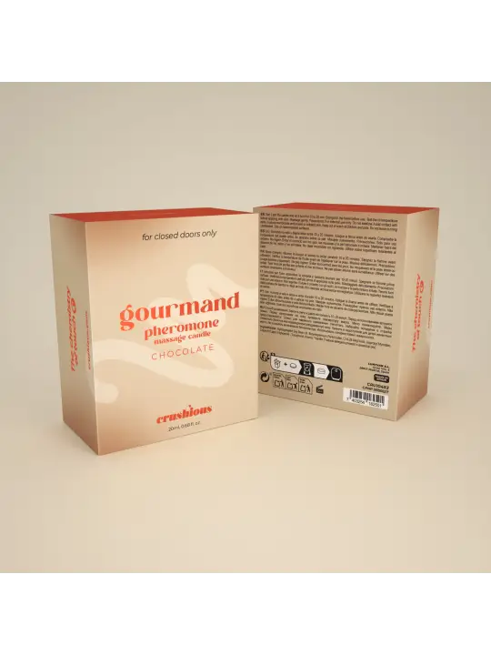 VELA DE MASSAGEM GOURMAND COM FEROMONAS E AROMA A CHOCOLATE 20ML CRUSHIOUS