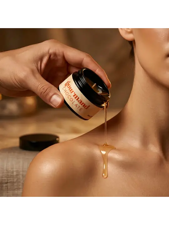 VELA DE MASSAGEM GOURMAND COM FEROMONAS E AROMA A CHOCOLATE 20ML CRUSHIOUS