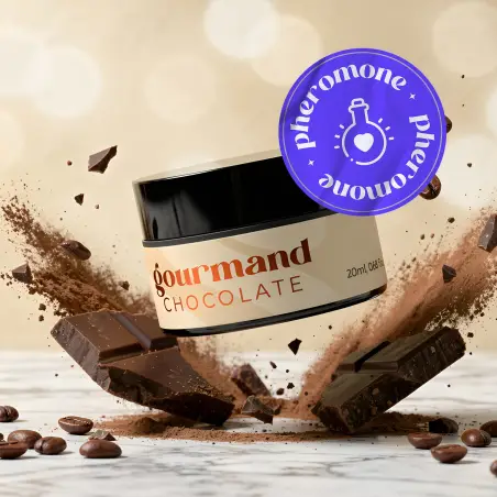 VELA DE MASSAGEM GOURMAND COM FEROMONAS E AROMA A CHOCOLATE 20ML CRUSHIOUS