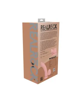 VIBRADOR RECARREGÁVEL COM TESTÍCULOS DUAL DENSITY LIQUID SILICONE 8 /20 CM FLESH REALROCK