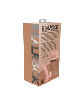 VIBRADOR RECARREGÁVEL COM TESTÍCULOS DUAL DENSITY RECHARGEABLE LIQUID SILICONE CURVED 6 /15 CM FLESH