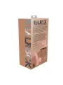 VIBRADOR RECARREGÁVEL COM TESTÍCULOS DUAL DENSITY RECHARGEABLE LIQUID SILICONE CURVED 6 /15 CM FLESH