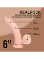VIBRADOR RECARREGÁVEL COM TESTÍCULOS DUAL DENSITY RECHARGEABLE LIQUID SILICONE CURVED 6 /15 CM FLESH