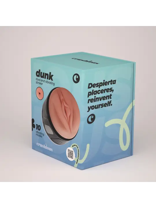 MASTURBADOR COM ENTRADA DUPLA E VIBRAÇÃO DUNK CRUSHIOUS
