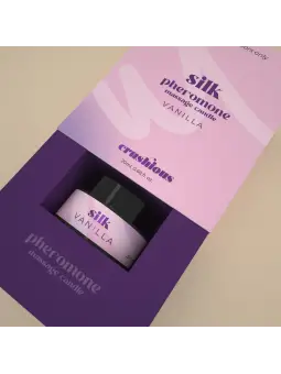 VELA DE MASSAGEM SILK COM FEROMONAS E AROMA A BAUNILHA 20ML CRUSHIOUS
