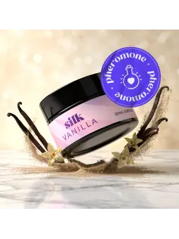 VELA DE MASSAGEM SILK COM FEROMONAS E AROMA A BAUNILHA 20ML CRUSHIOUS