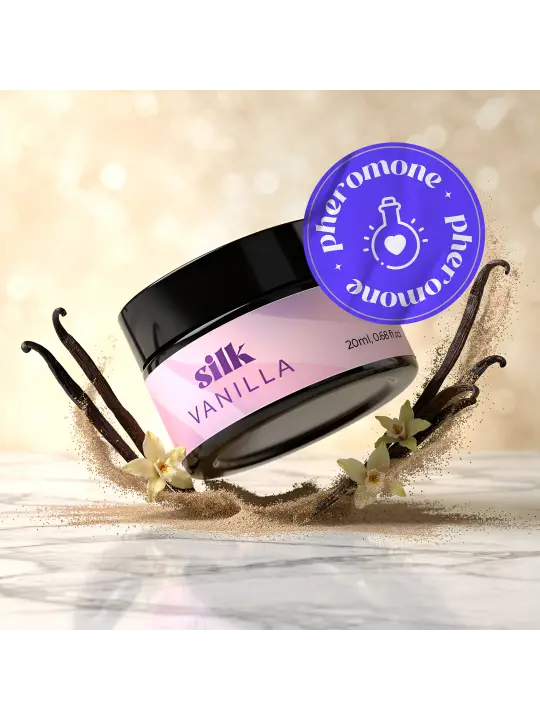 VELA DE MASSAGEM SILK COM FEROMONAS E AROMA A BAUNILHA 20ML CRUSHIOUS