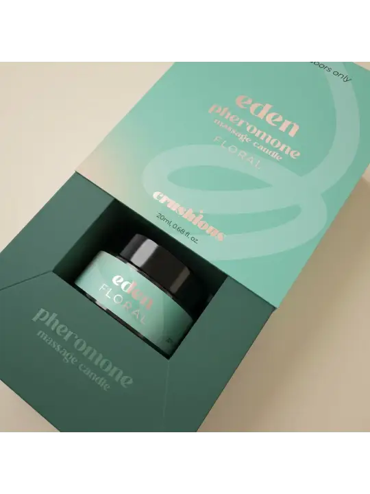 VELA DE MASSAGEM EDEN COM FEROMONAS E AROMA FLORAL 20ML CRUSHIOUS