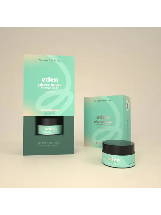 VELA DE MASSAGEM EDEN COM FEROMONAS E AROMA FLORAL 20ML CRUSHIOUS