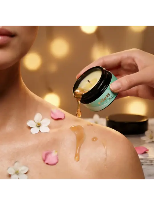 VELA DE MASSAGEM EDEN COM FEROMONAS E AROMA FLORAL 20ML CRUSHIOUS