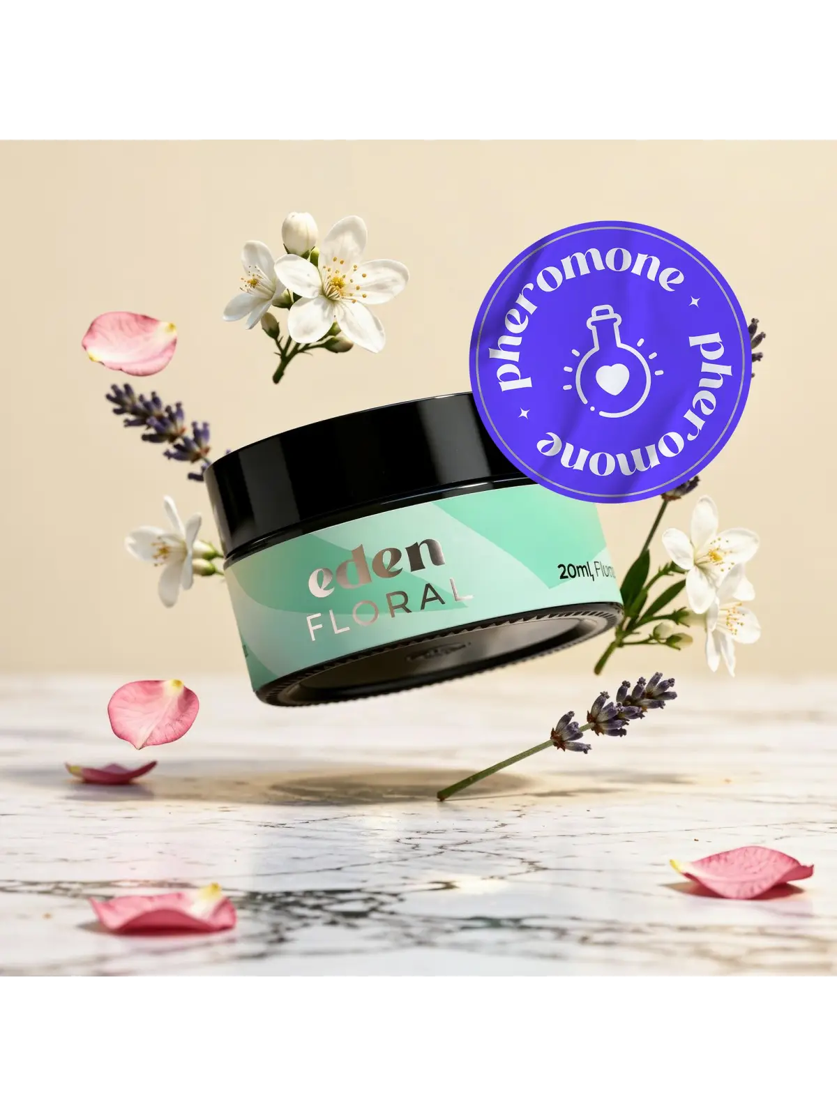 VELA DE MASSAGEM EDEN COM FEROMONAS E AROMA FLORAL 20ML CRUSHIOUS