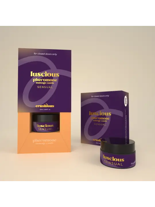 VELA DE MASSAGEM LUSCIOUS COM FEROMONAS E AROMA SENSUAL 20ML CRUSHIOUS