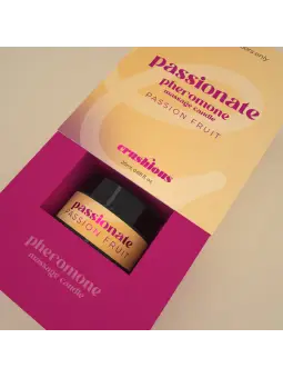 VELA DE MASSAGEM PASSIONATE COM FEROMONAS E AROMA A MARACUJÁ 20ML CRUSHIOUS