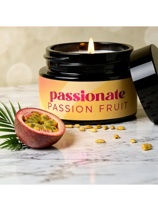 VELA DE MASSAGEM PASSIONATE COM FEROMONAS E AROMA A MARACUJÁ 20ML CRUSHIOUS